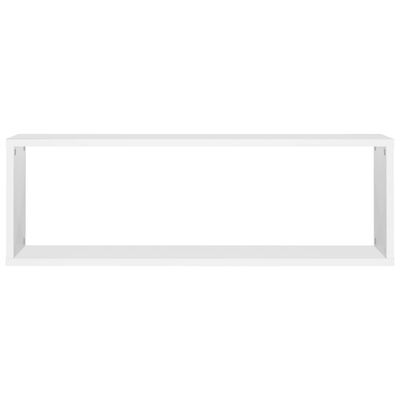 vidaXL Estantes cubo de pared 2 uds contrachapado blanco 80x15x26,5 cm