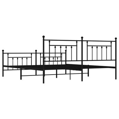 vidaXL Estructura cama sin colchón con estribo metal negro 200x200 cm