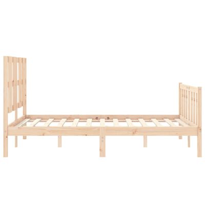 vidaXL Estructura de cama de matrimonio con cabecero madera maciza