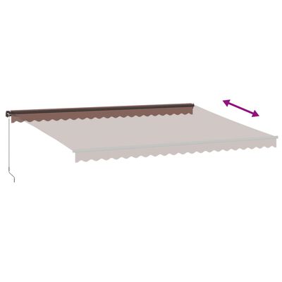 vidaXL Toldo retráctil manual marrón 500x350 cm