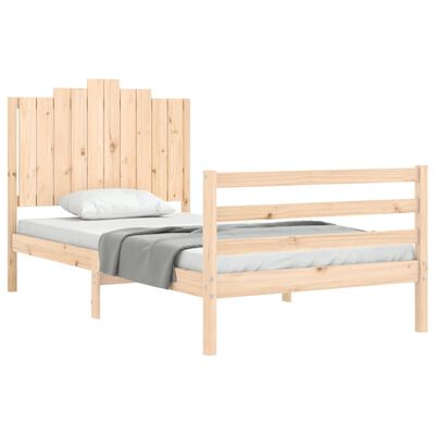vidaXL Estructura de cama con cabecero madera maciza 100x200 cm