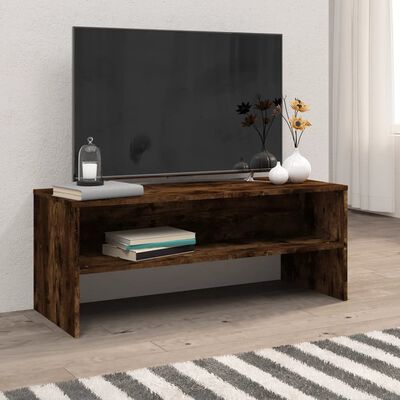 vidaXL Mueble de TV madera contrachapada roble ahumado 100x40x40 cm