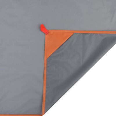 vidaXL Manta de picnic con piquetas gris y naranja 205x155 cm