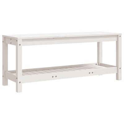 vidaXL Banco de jardín madera maciza de pino blanco 108x35x45 cm