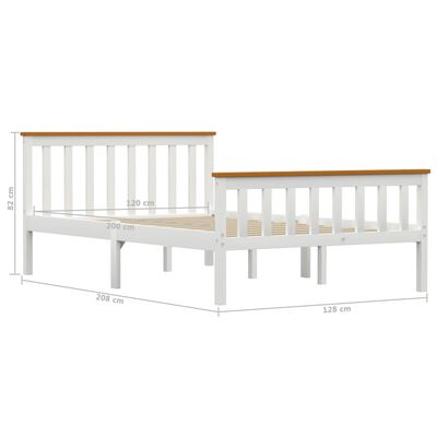 vidaXL Estructura de cama sin colchón madera de pino blanco 120x200 cm