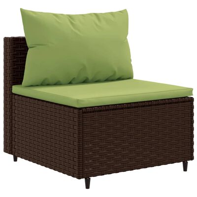 vidaXL Set muebles de jardín 7 piezas y cojines ratán sintético marrón