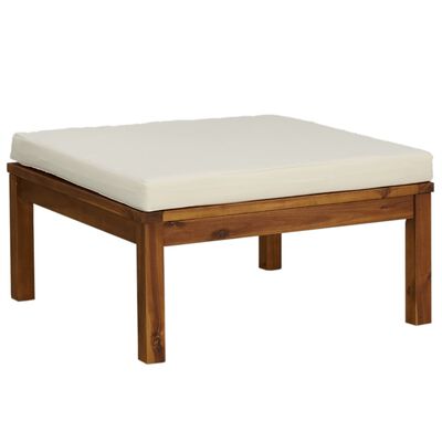 vidaXL Set de muebles de jardín 8 pzas con cojín crema acacia maciza