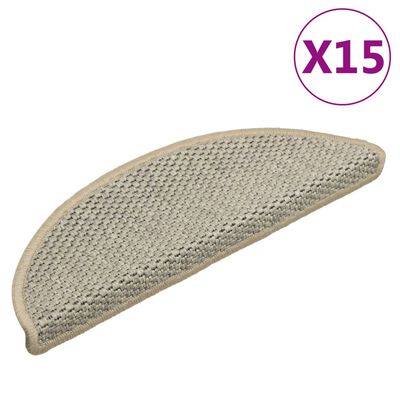 vidaXL Alfombrillas autoadhesivas sisal 15 uds verde claro 56x17x3 cm