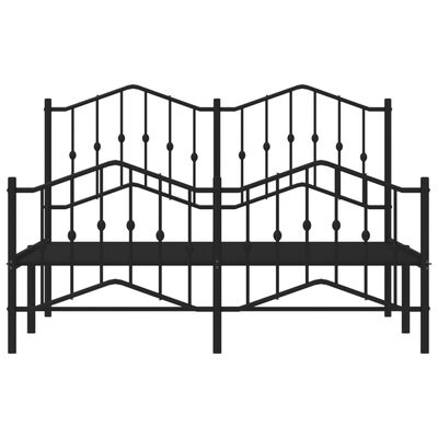 vidaXL Estructura cama sin colchón con estribo metal negro 150x200 cm