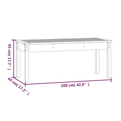 vidaXL Banco de jardín madera maciza abeto de Douglas 109x44x45 cm