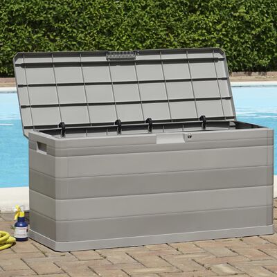 vidaXL Caja de almacenamiento de jardín gris 117x45x56 cm