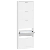 vidaXL Mueble zapatero madera contrachapada blanco brillo 59x17x169 cm