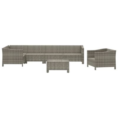 vidaXL Set de muebles de jardín 7 pzas y cojines ratán sintético gris