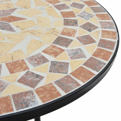 vidaXL Mesa bistró de mosaico cerámica terracota y blanco Ø50x70 cm