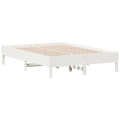 vidaXL Estructura de cama sin colchón madera de pino blanca 140x190 cm