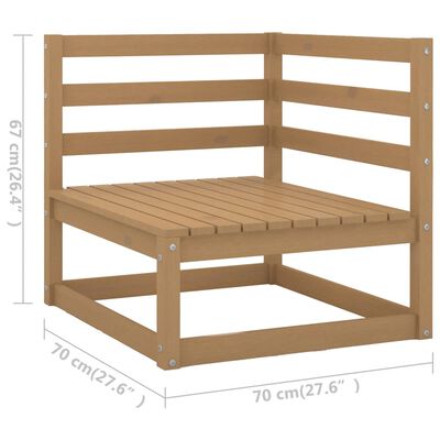 vidaXL Muebles de jardín 9 piezas marrón miel madera maciza de pino