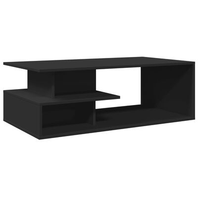 vidaXL Mesa de centro madera de ingeniería negro 102x55x35 cm