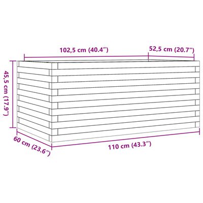 vidaXL Jardinera madera de pino impregnada 110x60x45,5 cm