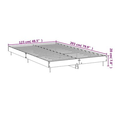 vidaXL Estructura de cama sin colchón madera marrón roble 120x200 cm