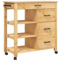 vidaXL Carrito de cocina MONZA madera maciza de pino 84x40x90 cm