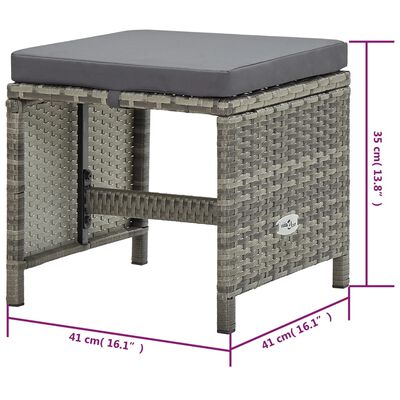 vidaXL Set de comedor de jardín 9 pzas y cojines ratán sintético gris