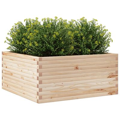 vidaXL Jardinera de madera maciza de pino 100x100x46 cm