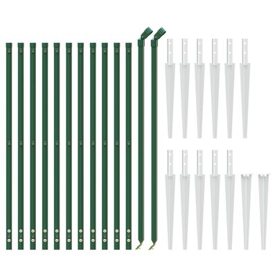 vidaXL Cerca de alambre con pinchos de anclaje verde 0,8x25 m