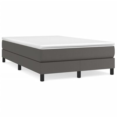 vidaXL Estructura de cama de cuero sintético gris 120x200 cm