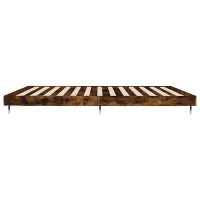 vidaXL Estructura de cama sin colchón madera roble ahumado 140x200 cm