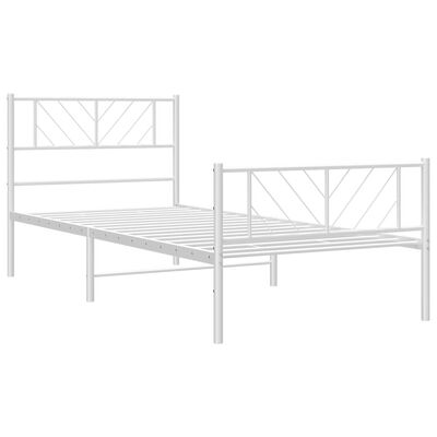 vidaXL Estructura cama sin colchón con estribo metal blanco 100x190 cm