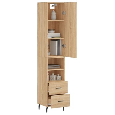 vidaXL Aparador de madera contrachapada roble Sonoma 34,5x34x180 cm