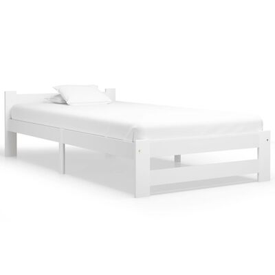 vidaXL Estructura de cama sin colchón madera de pino blanco 100x200 cm