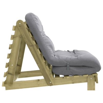 vidaXL Futón sofá cama con colchón madera impregnada pino 90x206x11 cm