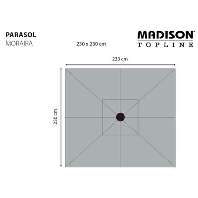 Madison Sombrilla de jardín Moraira taupe 230x230 cm