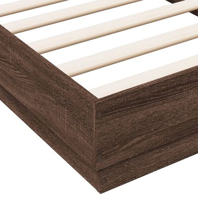 vidaXL Estructura de cama sin colchón madera marrón roble 75x190 cm