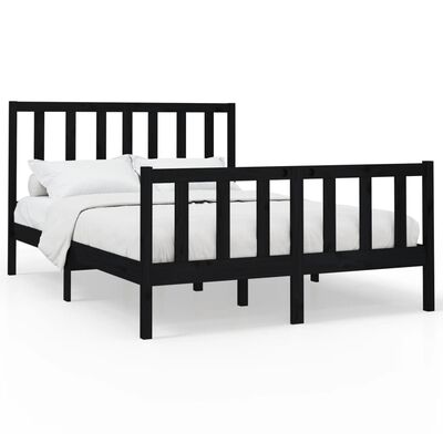 vidaXL Estructura de cama madera maciza de pino negro 120x200 cm