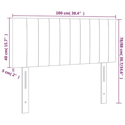 vidaXL Cabecero de tela azul 100x5x78/88 cm