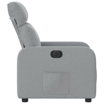 vidaXL Sillón reclinable eléctrico tela gris claro