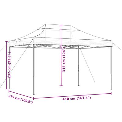 vidaXL Tienda de fiesta plegable Pop-Up naranja 410x279x315 cm