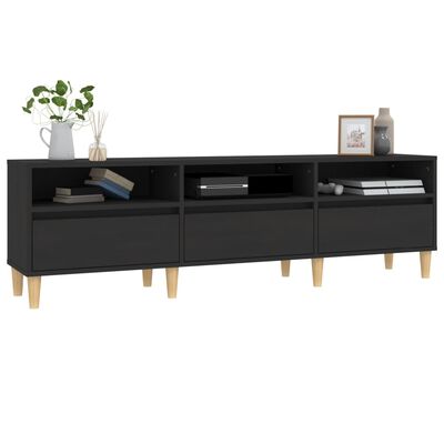 vidaXL Mueble de TV madera contrachapada negro 150x30x44,5 cm