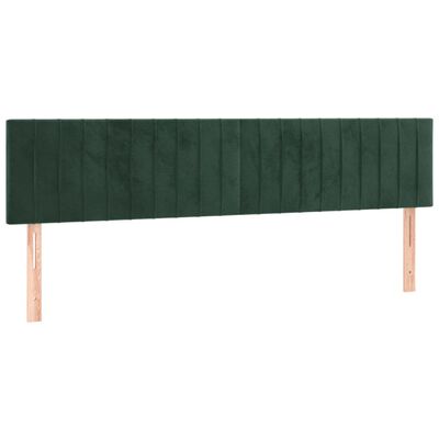 vidaXL Cabecero con LED de terciopelo verde oscuro 180x5x78/88 cm