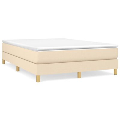 vidaXL Cama box spring con colchón tela color crema 140x200 cm