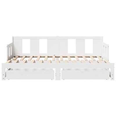 vidaXL Sofá cama nido con cajones madera maciza pino blanca 80x200 cm