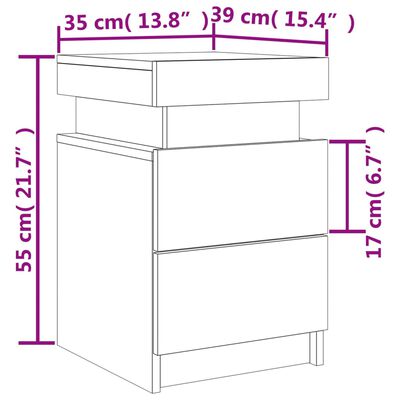 vidaXL Mesitas de noche con luces LED 2 unidades blanco 35x39x55 cm