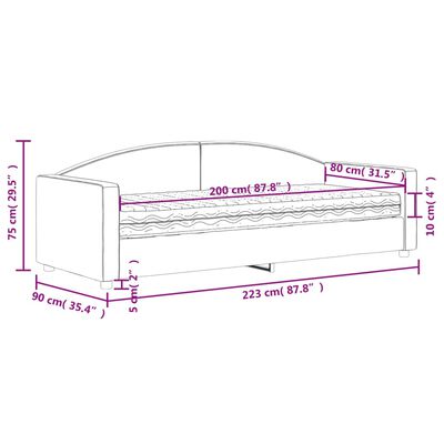 vidaXL Sofá cama con colchón tela gris oscuro 80x200 cm