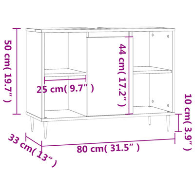 vidaXL Mueble de baño madera de ingeniería blanco 80x33x60 cm