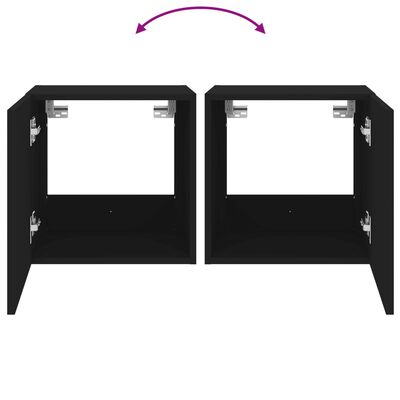 vidaXL Mueble de TV de pared con luces LED negro 40,5x35x40 cm