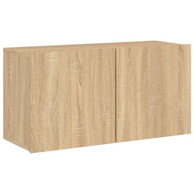 vidaXL Muebles de TV de pared 5 pzas madera de ingeniería roble Sonoma