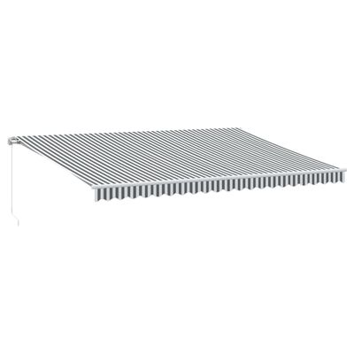 vidaXL Toldo retráctil manual luz LED antracita y blanco 500x300 cm