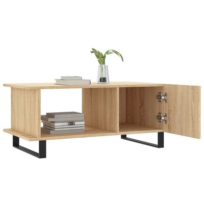 vidaXL Mesa de centro madera contrachapada roble Sonoma 90x50x40 cm